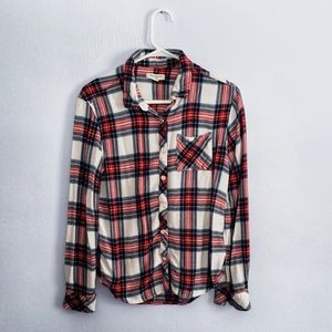 Beachlunchlounge Plaid Flannel Button Up Size M